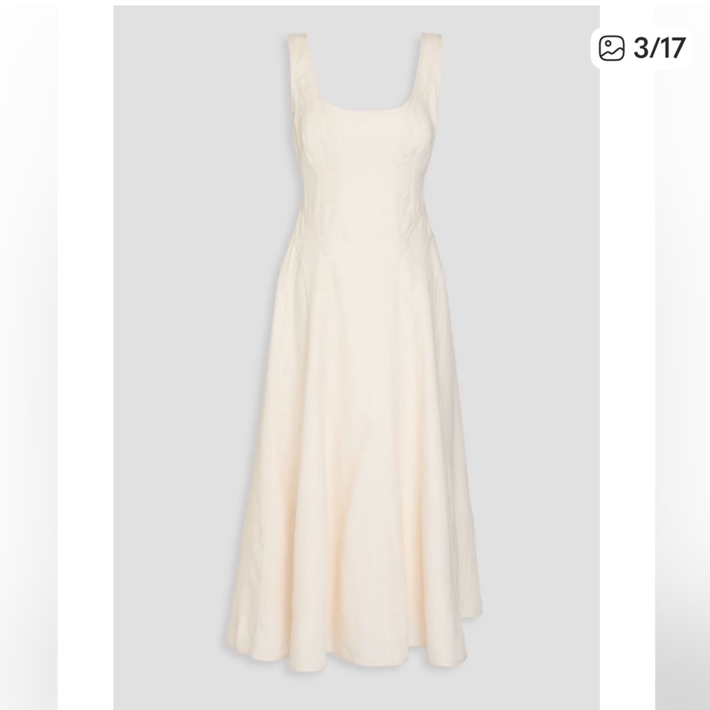 House of Harlow 1960 Cream Linen Blend Midi Dress. Size L - Picture 7 of 7